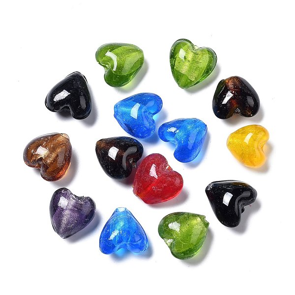 PandaHall Handmade Silver Foil Glass Beads, for Mother's Day Gift Making, Heart, Mixed Color, 15x15mm, Hole: 1~2mm Silver Foil Heart..., Multicolor
PandaHall Handmade Silver Foil Glass Beads, for Mother's Day Gift Making, Heart, Mixed Color, 15x15mm, Hole: 1~2mm Silver Foil Heart..., Multicolor