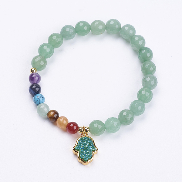 PandaHall Natural & Synthetic Gemstone Beaded Stretch Charm Bracelets, with Brass Pendants, Hamsa Hand/Hand of Fatima /Hand of Miriam...
PandaHall Natural & Synthetic Gemstone Beaded Stretch Charm Bracelets, with Brass Pendants, Hamsa Hand/Hand of Fatima /Hand of Miriam...