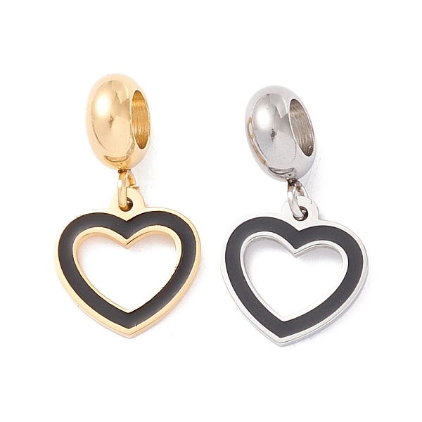 PandaHall 304 Stainless Steel European Dangle Charms, Large Hole Pendants, with Enamel, Golden & Stainless Steel Color, Heart, Black, 21.5mm...
PandaHall 304 Stainless Steel European Dangle Charms, Large Hole Pendants, with Enamel, Golden & Stainless Steel Color, Heart, Black, 21.5mm...