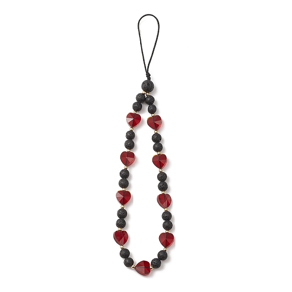 PandaHall Round Natural Lava Rock & Heart Glass Beaded Mobile Straps, Nylon Braided Strap Mobile Accessories Decoration, 190mm Lava Rock...
PandaHall Round Natural Lava Rock & Heart Glass Beaded Mobile Straps, Nylon Braided Strap Mobile Accessories Decoration, 190mm Lava Rock...