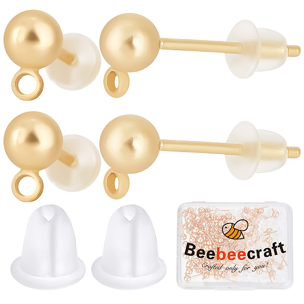 PandaHall Beebeecraft 1 Box 100Pcs Ball Stud Earring Findings 18K Gold Plated Brass Earring Studs Posts Finding Kit with Loop and 100Pcs...
PandaHall Beebeecraft 1 Box 100Pcs Ball Stud Earring Findings 18K Gold Plated Brass Earring Studs Posts Finding Kit with Loop and 100Pcs...