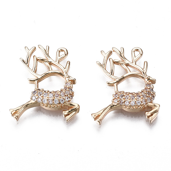 PandaHall Brass Micro Pave Clear Cubic Zirconia Pendants, Long-Lasting Plated, Cadmium Free & Lead Free, Christmas Reindeer/Stag, Light Gold...
PandaHall Brass Micro Pave Clear Cubic Zirconia Pendants, Long-Lasting Plated, Cadmium Free & Lead Free, Christmas Reindeer/Stag, Light Gold...
