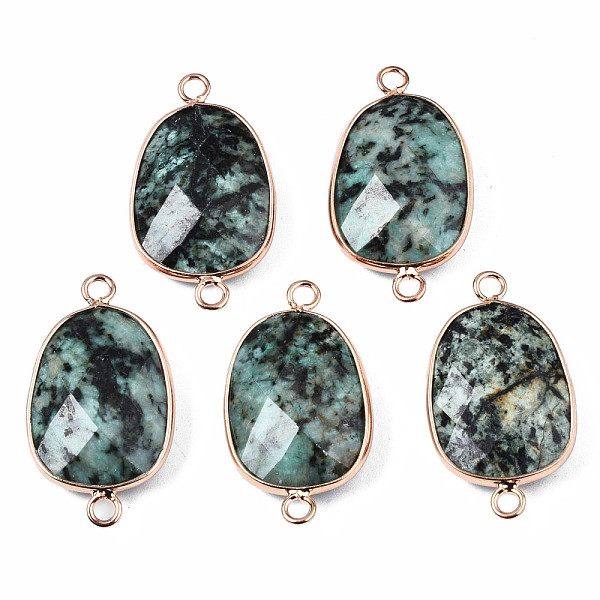 PandaHall Natural African Turquoise(Jasper) Link Connectors, with Golden Plated Brass Edge and Loop, Faceted, Oval, 31.5x17x5~6.5mm, Hole...
PandaHall Natural African Turquoise(Jasper) Link Connectors, with Golden Plated Brass Edge and Loop, Faceted, Oval, 31.5x17x5~6.5mm, Hole...