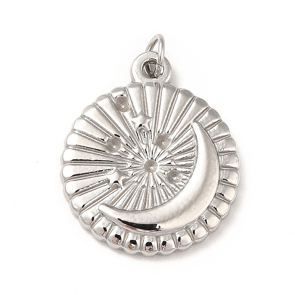 PandaHall 304 Stainless Steel Pendants, with Jump Ring, Flat Round with Moon & Star Pattern, Stainless Steel Color, 18.5x16x2mm, Hole: 2.8mm...
PandaHall 304 Stainless Steel Pendants, with Jump Ring, Flat Round with Moon & Star Pattern, Stainless Steel Color, 18.5x16x2mm, Hole: 2.8mm...