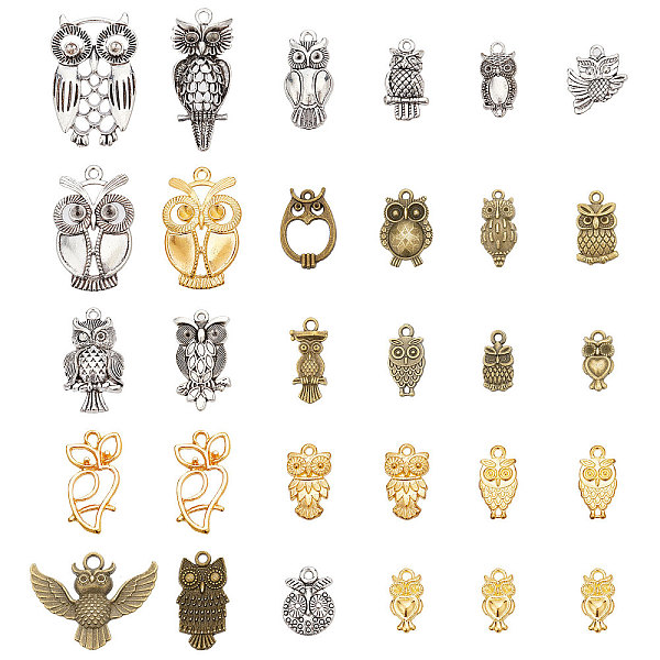 PandaHall 2 bags 2 colors Zinc Alloy Pendants, Mixed Owl, Mixed Color, 16.5~23.5x7.5~30x2.5~5mm, Hole: 1.6~3mm, 10pcs/bag, 1 bag/color...
PandaHall 2 bags 2 colors Zinc Alloy Pendants, Mixed Owl, Mixed Color, 16.5~23.5x7.5~30x2.5~5mm, Hole: 1.6~3mm, 10pcs/bag, 1 bag/color...