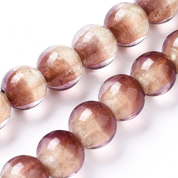 PandaHall Lampwork Silver Foil Glass Beads Strands, with Gold Powder, Round, Saddle Brown, 12~12.5x11~12mm, Hole: 1.5mm, about 30pcs/strand...
PandaHall Lampwork Silver Foil Glass Beads Strands, with Gold Powder, Round, Saddle Brown, 12~12.5x11~12mm, Hole: 1.5mm, about 30pcs/strand...