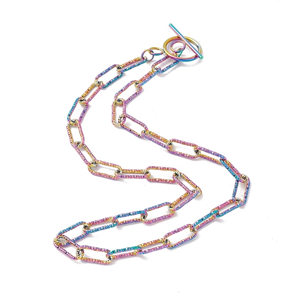 PandaHall 304 Stainless Steel Textured Paperclip Chains Necklace for Women, Rainbow Color, 19.29 inch(49cm) 304 Stainless Steel
PandaHall 304 Stainless Steel Textured Paperclip Chains Necklace for Women, Rainbow Color, 19.29 inch(49cm) 304 Stainless Steel