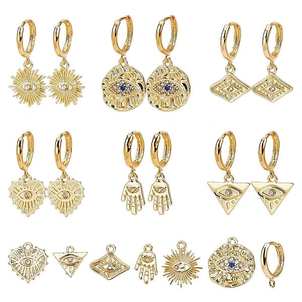 PandaHall SUNNYCLUE DIY Earring Making, with Brass Huggie Hoop Earring Findings and Alloy Pendants, Mixed Shapes, Real 18K Gold Plated...
PandaHall SUNNYCLUE DIY Earring Making, with Brass Huggie Hoop Earring Findings and Alloy Pendants, Mixed Shapes, Real 18K Gold Plated...