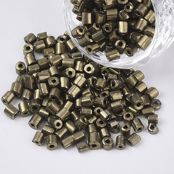 PandaHall 6/0 Two Cut Glass Seed Beads, Hexagon, Metallic Colours, Dark Khaki, 3.5~5x3.5~4mm, Hole: 1mm, about 4500pcs/bag Glass Yellow
PandaHall 6/0 Two Cut Glass Seed Beads, Hexagon, Metallic Colours, Dark Khaki, 3.5~5x3.5~4mm, Hole: 1mm, about 4500pcs/bag Glass Yellow