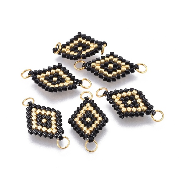 PandaHall MIYUKI & TOHO Handmade Japanese Seed Beads Links, with Brass Jump Ring, Loom Pattern, Rhombus, Light Khaki, 18x12~12.5x1.8mm, Hole...
PandaHall MIYUKI & TOHO Handmade Japanese Seed Beads Links, with Brass Jump Ring, Loom Pattern, Rhombus, Light Khaki, 18x12~12.5x1.8mm, Hole...