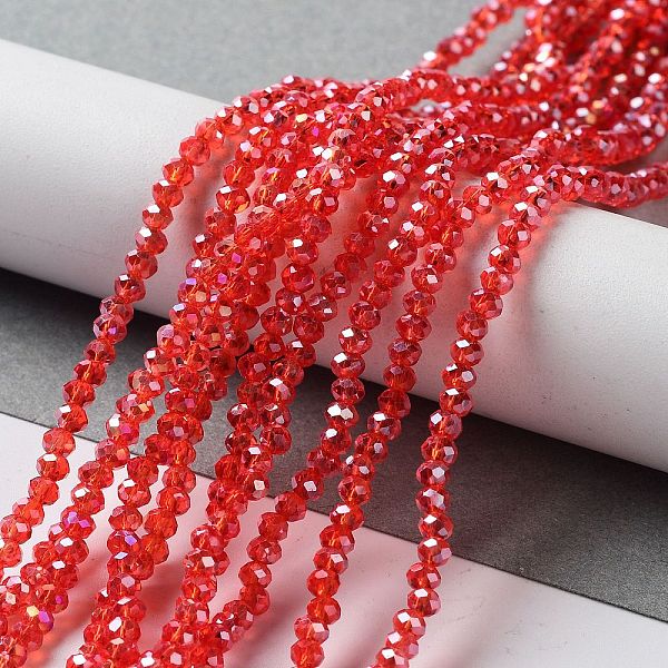PandaHall Electroplate Glass Beads Strands, AB Color Plated, Faceted Rondelle, Red, 3x2mm, Hole: 0.5mm, about 145~150pcs/strand, 34~35cm...
PandaHall Electroplate Glass Beads Strands, AB Color Plated, Faceted Rondelle, Red, 3x2mm, Hole: 0.5mm, about 145~150pcs/strand, 34~35cm...