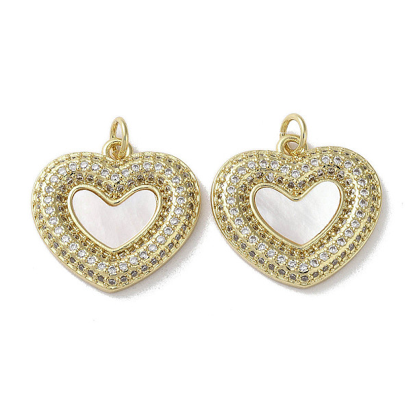 PandaHall Brass Micro Pave Cubic Zirconia Pendants, with Shell, Heart, Real 18K Gold Plated, 19x20x3mm, Hole: 3mm Brass+Cubic Zirconia+Shell..., Clear
PandaHall Brass Micro Pave Cubic Zirconia Pendants, with Shell, Heart, Real 18K Gold Plated, 19x20x3mm, Hole: 3mm Brass+Cubic Zirconia+Shell..., Clear