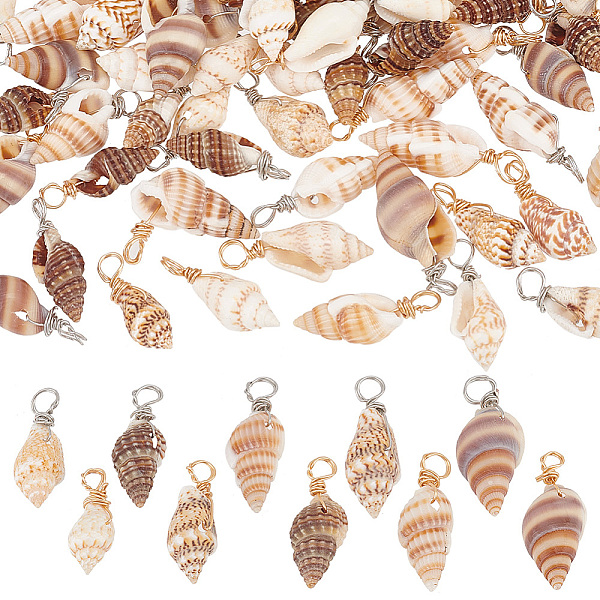 PandaHall 100Pcs 10 Styles Natural Shell Pendants, Copper Wire Wrapped Shell Shape Charms, Platinum & Golden, 11~20x5.5~10x5~9mm, Hole: 3mm..., Multicolor
PandaHall 100Pcs 10 Styles Natural Shell Pendants, Copper Wire Wrapped Shell Shape Charms, Platinum & Golden, 11~20x5.5~10x5~9mm, Hole: 3mm..., Multicolor