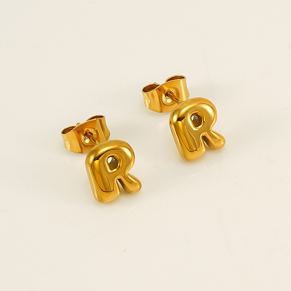 PandaHall Chunk Letter 304 Stainless Steel Stud Earrings for Women, Real 18K Gold Plated, Letter R, 7.5~8.5x5~10.5mm 304 Stainless Steel...
PandaHall Chunk Letter 304 Stainless Steel Stud Earrings for Women, Real 18K Gold Plated, Letter R, 7.5~8.5x5~10.5mm 304 Stainless Steel...