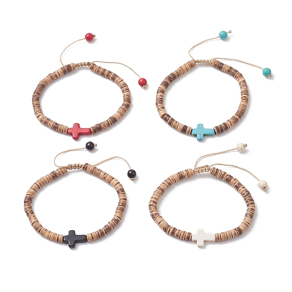 PandaHall Dyed Synthetic Turquoise Corss & Coconut Disc Braided Bead Bracelet for Women, Mixed Color, Inner Diameter: 2-1/2 inch~3-3/4 inch..., Multicolor
PandaHall Dyed Synthetic Turquoise Corss & Coconut Disc Braided Bead Bracelet for Women, Mixed Color, Inner Diameter: 2-1/2 inch~3-3/4 inch..., Multicolor
