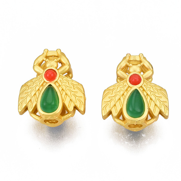 PandaHall Rack Plating Alloy Beads, Cadmium Free & Lead Free, with Resin and Cat Eye, Matte Gold Color, Mosquito, Green, 13x12x8.5mm, Hole...
PandaHall Rack Plating Alloy Beads, Cadmium Free & Lead Free, with Resin and Cat Eye, Matte Gold Color, Mosquito, Green, 13x12x8.5mm, Hole...