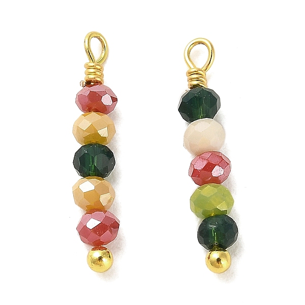 PandaHall Glass Round Beaded Pendants, with Rack Plating Real 18K Gold Plated Brass Loops, Colorful, 17.5x3mm, Hole: 1.4mm Brass+Glass Round
PandaHall Glass Round Beaded Pendants, with Rack Plating Real 18K Gold Plated Brass Loops, Colorful, 17.5x3mm, Hole: 1.4mm Brass+Glass Round