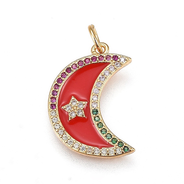 PandaHall Brass Cubic Zirconia Pendant, with Enamel, Moon with Star, Golden, Red, 19.5x13.8x1.8mm, Hole: 3.3mm Brass+Cubic Zirconia+Enamel...
PandaHall Brass Cubic Zirconia Pendant, with Enamel, Moon with Star, Golden, Red, 19.5x13.8x1.8mm, Hole: 3.3mm Brass+Cubic Zirconia+Enamel...