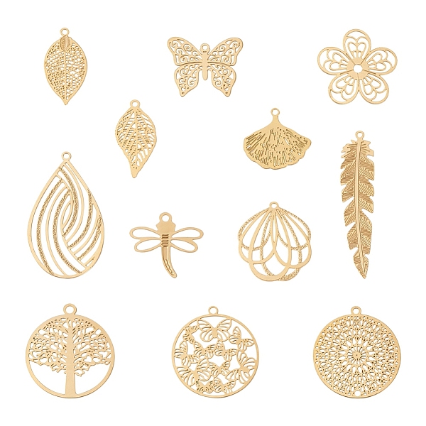 PandaHall Cheriswelry 48Pcs 12 Style Rack Plating 201 Stainless Steel Pendants, Etched Metal Embellishments, Real 18K Gold Plated...
PandaHall Cheriswelry 48Pcs 12 Style Rack Plating 201 Stainless Steel Pendants, Etched Metal Embellishments, Real 18K Gold Plated...
