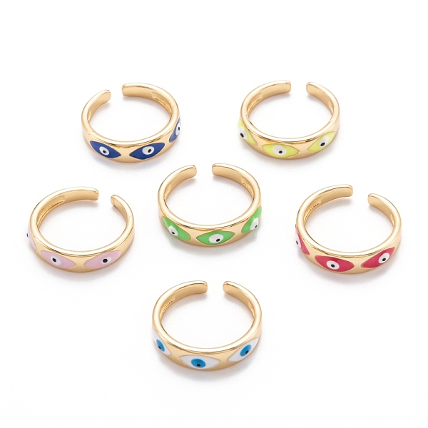 PandaHall Brass Enamel Cuff Rings, Open Rings, Long-Lasting Plated, Evil Eye, Golden, Mixed Color, US Size 8(18.1mm) Brass Evil Eye..., Multicolor
PandaHall Brass Enamel Cuff Rings, Open Rings, Long-Lasting Plated, Evil Eye, Golden, Mixed Color, US Size 8(18.1mm) Brass Evil Eye..., Multicolor