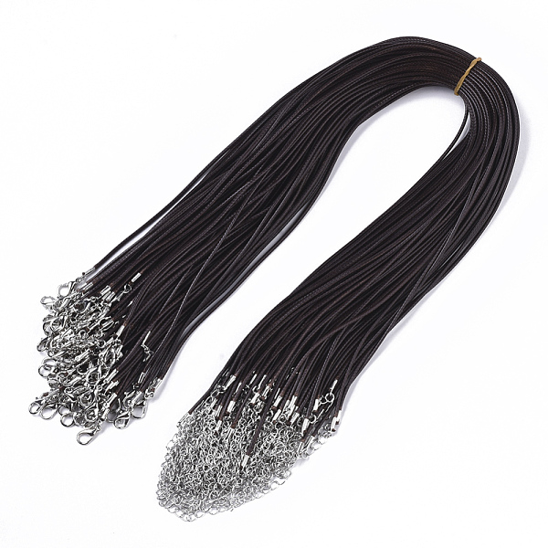 PandaHall Waxed Cotton Cord Necklace Making, with Alloy Lobster Claw Clasps and Iron End Chains, Platinum, Coconut Brown, 17.4 inch(44cm)...
PandaHall Waxed Cotton Cord Necklace Making, with Alloy Lobster Claw Clasps and Iron End Chains, Platinum, Coconut Brown, 17.4 inch(44cm)...