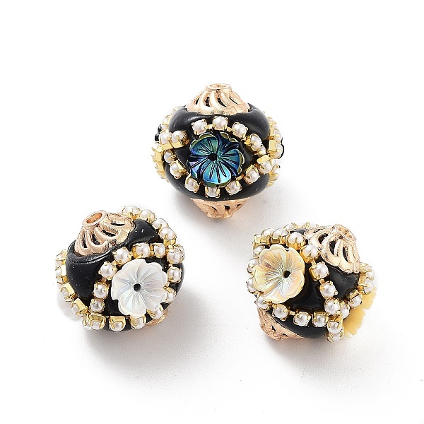 PandaHall Handmade Indonesia Beads, with Alloy, Resin and ABS Plastic, Bicone with Flower, Golden, Mixed Color, 18.5x17.5mm, Hole: 1.7mm..., Multicolor
PandaHall Handmade Indonesia Beads, with Alloy, Resin and ABS Plastic, Bicone with Flower, Golden, Mixed Color, 18.5x17.5mm, Hole: 1.7mm..., Multicolor