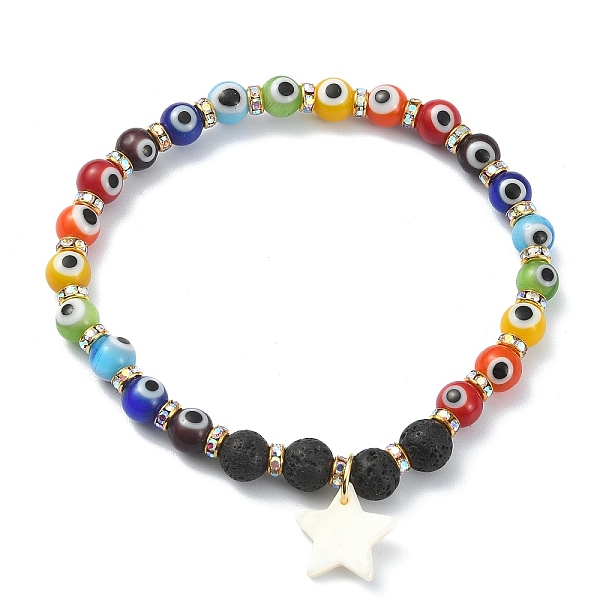 PandaHall Natural Lava Rock & Lampwork Evil Eye Round Beaded Stretch Bracelet, Natural Shell Star Charms Adjustable Bracelet for Women..., Multicolor
PandaHall Natural Lava Rock & Lampwork Evil Eye Round Beaded Stretch Bracelet, Natural Shell Star Charms Adjustable Bracelet for Women..., Multicolor