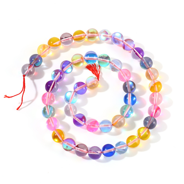 PandaHall Synthetic Moonstone Beads Strands, Holographic Beads, Dyed, Round, Mixed Color, 8mm, Hole: 0.7mm, 48pcs/strand, 15 inch Moonstone..., Multicolor
PandaHall Synthetic Moonstone Beads Strands, Holographic Beads, Dyed, Round, Mixed Color, 8mm, Hole: 0.7mm, 48pcs/strand, 15 inch Moonstone..., Multicolor