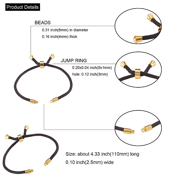PandaHall 10 Sets Nylon Cord Bracelet Making, Golden, 11x0.25cm, Hole: 1.6mm Nylon Black
PandaHall 10 Sets Nylon Cord Bracelet Making, Golden, 11x0.25cm, Hole: 1.6mm Nylon Black