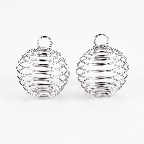 PandaHall Iron Wire Spiral Bead Cages, Round, Platinum, 15~16x14mm, Hole: 5mm Iron Round
PandaHall Iron Wire Spiral Bead Cages, Round, Platinum, 15~16x14mm, Hole: 5mm Iron Round