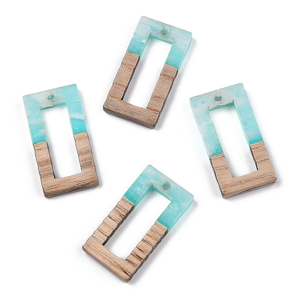 PandaHall Transparent Resin & White Wood Pendants, Two Tone, Hollow Hollow Rectangle Charms, Cyan, 27~28x14.5x3~4mm, Hole: 1.5mm Resin+Wood...
PandaHall Transparent Resin & White Wood Pendants, Two Tone, Hollow Hollow Rectangle Charms, Cyan, 27~28x14.5x3~4mm, Hole: 1.5mm Resin+Wood...