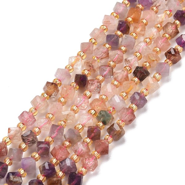 PandaHall Natural Lodolite Quartz Beads Strands, with Seed Beads, Faceted, Diagonal Cube Beads, 5~6x5~6x4~5mm, Hole: 1mm, about...
PandaHall Natural Lodolite Quartz Beads Strands, with Seed Beads, Faceted, Diagonal Cube Beads, 5~6x5~6x4~5mm, Hole: 1mm, about...