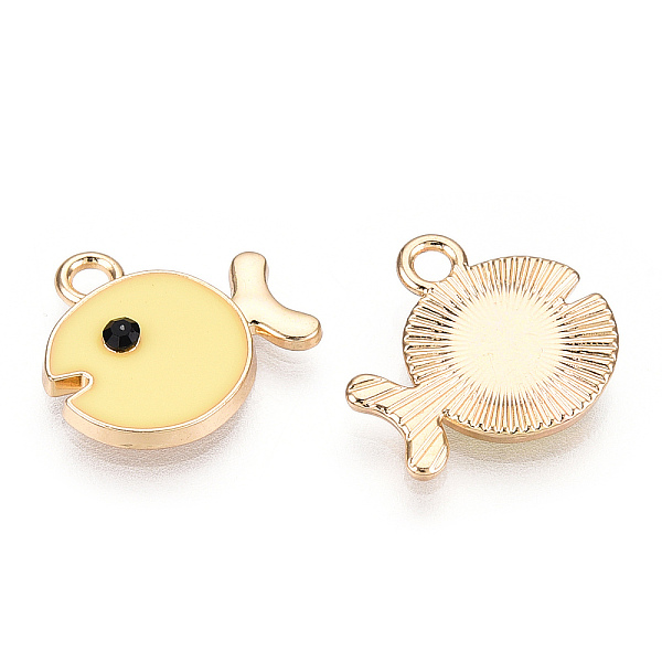 PandaHall Light Gold Plated Alloy Pendants, with Enamel, Fish, Champagne Yellow, 14x15x2mm, Hole: 1.6mm Alloy+Enamel Fish Yellow
PandaHall Light Gold Plated Alloy Pendants, with Enamel, Fish, Champagne Yellow, 14x15x2mm, Hole: 1.6mm Alloy+Enamel Fish Yellow
