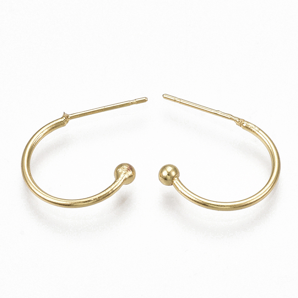 PandaHall Brass Stud Earrings, Half Hoop Earrings, Real 18K Gold Plated, 15x20x3mm, Pin: 0.7mm Brass Letter
PandaHall Brass Stud Earrings, Half Hoop Earrings, Real 18K Gold Plated, 15x20x3mm, Pin: 0.7mm Brass Letter