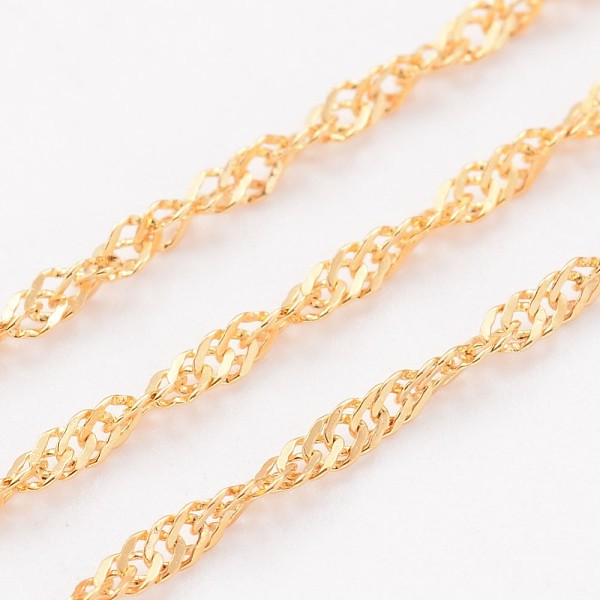 PandaHall 3.28 Feet Ion Plating(IP) 304 Stainless Steel Singapore Chains, Water Wave Chains, Soldered, Faceted, Golden, 2mm 304 Stainless...
PandaHall 3.28 Feet Ion Plating(IP) 304 Stainless Steel Singapore Chains, Water Wave Chains, Soldered, Faceted, Golden, 2mm 304 Stainless...