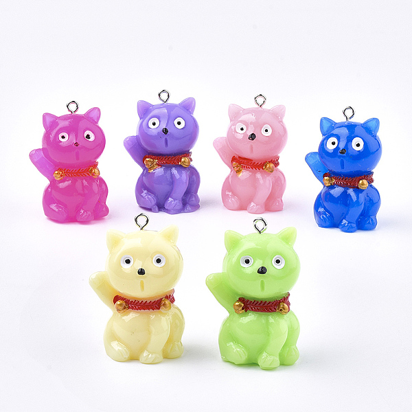 PandaHall Resin Lucky Kitten Pendants, with Platinum Tone Iron Findings, Maneki Neko/Beckoning Cat Shape, Mixed Color, 37x24.5x20mm, Hole..., Multicolor
PandaHall Resin Lucky Kitten Pendants, with Platinum Tone Iron Findings, Maneki Neko/Beckoning Cat Shape, Mixed Color, 37x24.5x20mm, Hole..., Multicolor