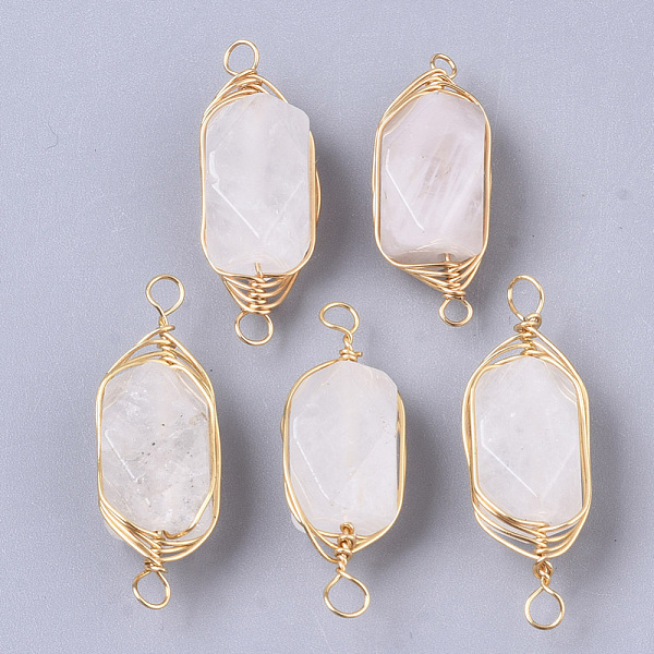 PandaHall Natural Quartz Crystal Links Connectors, Rock Crystal, Brass Wire Wrapped Links, Faceted, Column, Golden, 22.5~32x9~12x8~9mm, Hole...
PandaHall Natural Quartz Crystal Links Connectors, Rock Crystal, Brass Wire Wrapped Links, Faceted, Column, Golden, 22.5~32x9~12x8~9mm, Hole...
