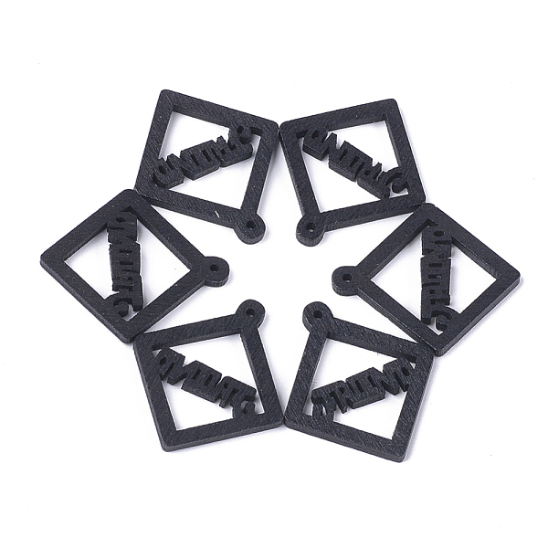 PandaHall Spray Painted Wood Pendants, Rhombus with Word Friend, Black, 33.5x30x2.5mm, Hole: 1.5mm Wood Rhombus Black
PandaHall Spray Painted Wood Pendants, Rhombus with Word Friend, Black, 33.5x30x2.5mm, Hole: 1.5mm Wood Rhombus Black