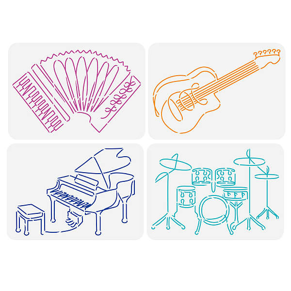 PandaHall 4Pcs 4 Styles PET Hollow Out Drawing Painting Stencils, for DIY Scrapbook, Photo Album, Musical Instruments, 297x210mm, 1pc/style...
PandaHall 4Pcs 4 Styles PET Hollow Out Drawing Painting Stencils, for DIY Scrapbook, Photo Album, Musical Instruments, 297x210mm, 1pc/style...