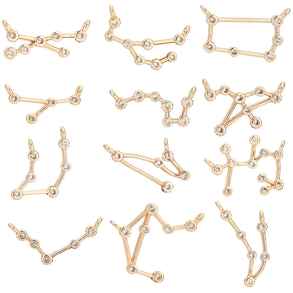 PandaHall 12Pcs 12 Styles Brass Connector Charms, with Crystal Rhinestone, Real 18K Gold Plated, Cadmium Free & Nickel Free & Lead Free..., Clear
PandaHall 12Pcs 12 Styles Brass Connector Charms, with Crystal Rhinestone, Real 18K Gold Plated, Cadmium Free & Nickel Free & Lead Free..., Clear