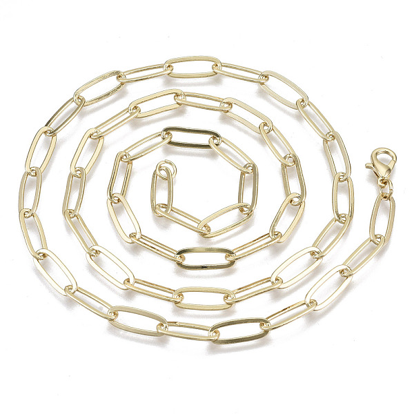 PandaHall Brass Paperclip Chains, Drawn Elongated Cable Chains Necklace Making, with Lobster Claw Clasps, Light Gold, 24.4 inch(62cm) long...
PandaHall Brass Paperclip Chains, Drawn Elongated Cable Chains Necklace Making, with Lobster Claw Clasps, Light Gold, 24.4 inch(62cm) long...