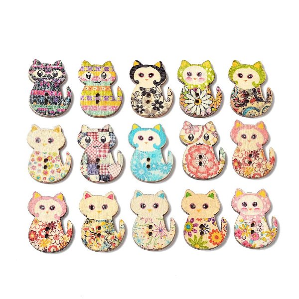 PandaHall 2-Hole Printed Wooden Buttons, for Sewing Crafting, Cat, Mixed Color, 29.5x21.5x2.5mm, Hole: 1.5mm Wood Cat Shape Multicolor
PandaHall 2-Hole Printed Wooden Buttons, for Sewing Crafting, Cat, Mixed Color, 29.5x21.5x2.5mm, Hole: 1.5mm Wood Cat Shape Multicolor