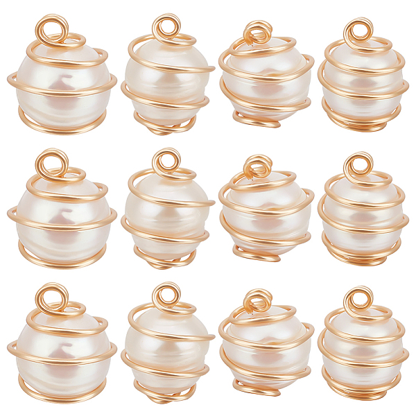 PandaHall Beebeecraft 14Pcs Natural Cultured Freshwater Pearl Round Charms, with Real 18K Gold Plated Eco-Friendly Copper Wire Wrapped..., Brown
PandaHall Beebeecraft 14Pcs Natural Cultured Freshwater Pearl Round Charms, with Real 18K Gold Plated Eco-Friendly Copper Wire Wrapped..., Brown