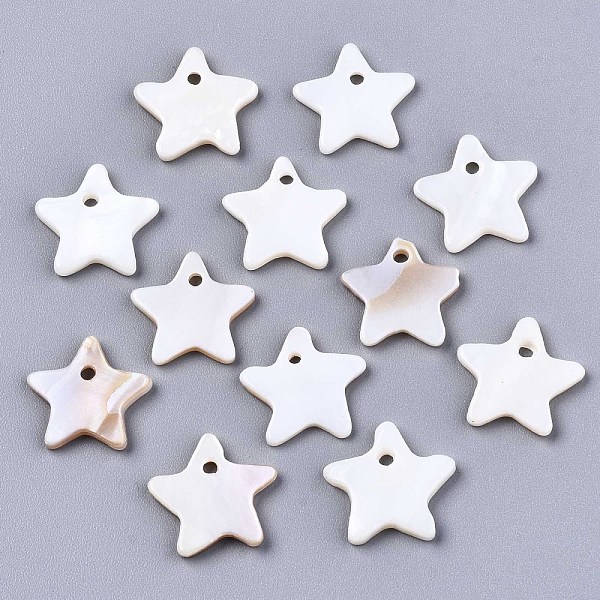 PandaHall Natural Freshwater Shell Charms, Star, Seashell Color, 14x15x2mm, Hole: 1.6mm Freshwater Shell Star
PandaHall Natural Freshwater Shell Charms, Star, Seashell Color, 14x15x2mm, Hole: 1.6mm Freshwater Shell Star