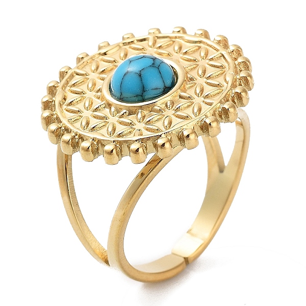 PandaHall Ion Plating(IP) 304 Stainless Steel Ring, Adjustable Synthetic Turquoise Rings, Sun, 20mm, Inner Diameter: Adjustable Synthetic...
PandaHall Ion Plating(IP) 304 Stainless Steel Ring, Adjustable Synthetic Turquoise Rings, Sun, 20mm, Inner Diameter: Adjustable Synthetic...