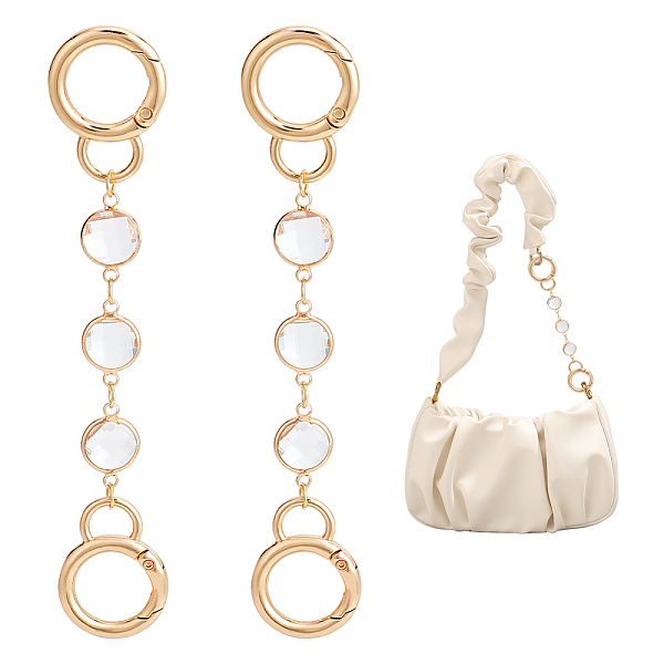 PandaHall Transparent K9 Glass with Brass Purse Strap Extenders, with Alloy Spring Gate Ring, Light Gold, 136mm, 2pcs/set Glass Flat Round..., Clear
PandaHall Transparent K9 Glass with Brass Purse Strap Extenders, with Alloy Spring Gate Ring, Light Gold, 136mm, 2pcs/set Glass Flat Round..., Clear