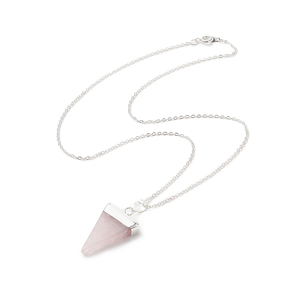 PandaHall Natural Rose Quartz Geometry Pendant Necklace, Platinum Brass Jewelry for Women, Triangle, 18.50 inch(47cm), Pendant: 34x21x6.5mm...
PandaHall Natural Rose Quartz Geometry Pendant Necklace, Platinum Brass Jewelry for Women, Triangle, 18.50 inch(47cm), Pendant: 34x21x6.5mm...