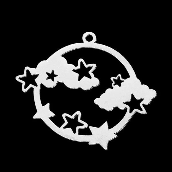 PandaHall 201 Stainless Steel Pendants, Laser Cut, Planet with Star & Cloud, Stainless Steel Color, 27x30.5x1mm, Hole: 1.6mm 201 Stainless...
PandaHall 201 Stainless Steel Pendants, Laser Cut, Planet with Star & Cloud, Stainless Steel Color, 27x30.5x1mm, Hole: 1.6mm 201 Stainless...
