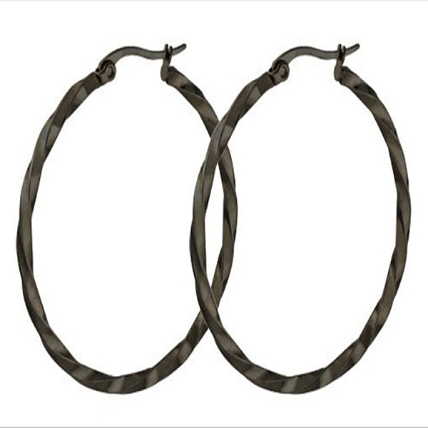 PandaHall Titanium Steel Hoop Earrings, Twisted Ring Shape, Gunmetal, 12 Gauge, 50x2mm Titanium Steel Ring
PandaHall Titanium Steel Hoop Earrings, Twisted Ring Shape, Gunmetal, 12 Gauge, 50x2mm Titanium Steel Ring