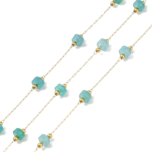PandaHall Ion Plating(IP) 304 Stainless Steel Link Chains, Natural Amazonite Beads & Spool, Soldered, Real 18K Gold Plated, 8x4mm, about...
PandaHall Ion Plating(IP) 304 Stainless Steel Link Chains, Natural Amazonite Beads & Spool, Soldered, Real 18K Gold Plated, 8x4mm, about...